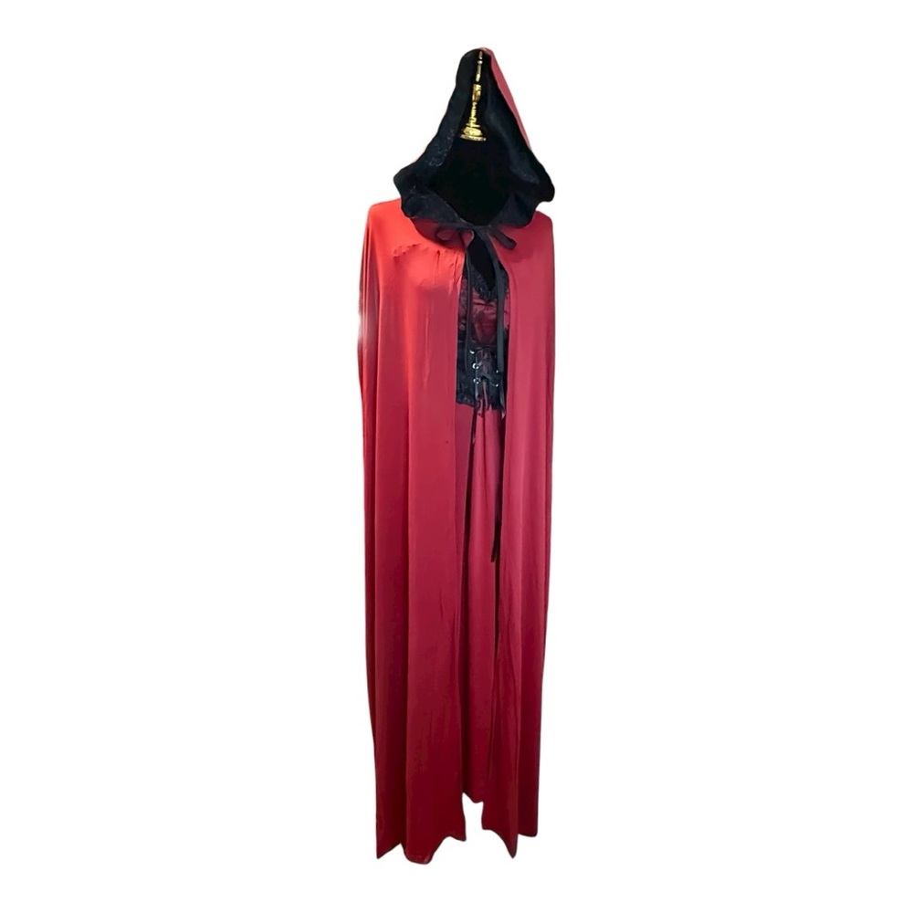 Dark Red Riding Hood Gothic Fairytale Adult Womens Halloween Costume XL New